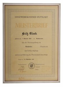 Meisterbrief Fritz Glock Dachdecker-Handwerk